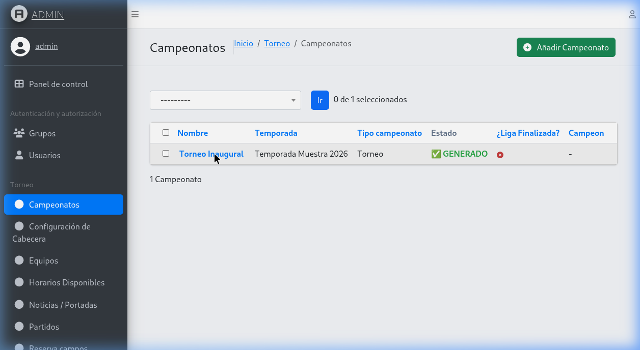 Panel de Administración
